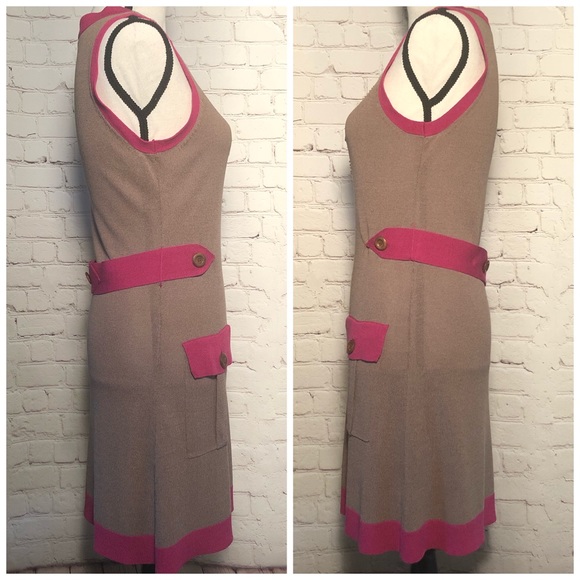 Nanette Lepore Dress Sleeveless Beaded Brown Knit Size S Small - Picture 10 of 12